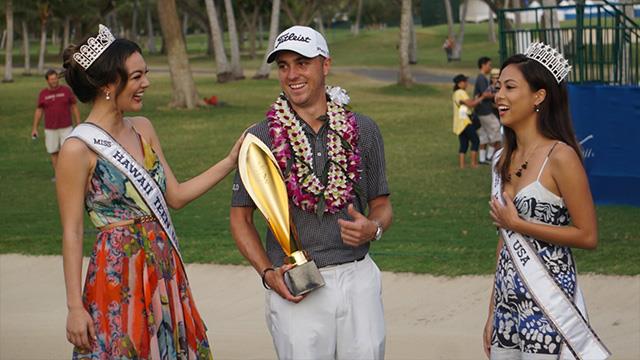 Justin Thomas cepures Off ierakstu nedēļā ar trofeju At Bob Hope