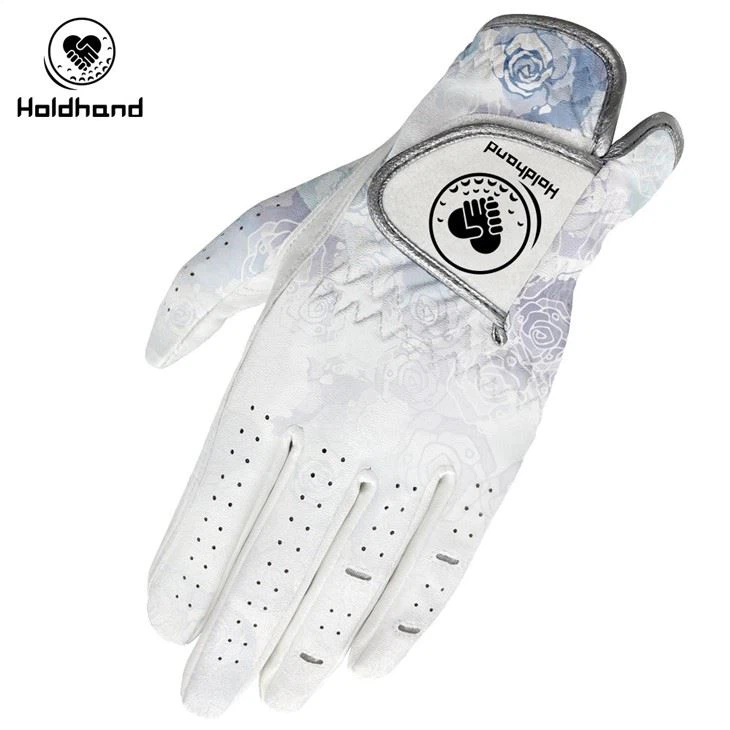 Fresh Green Lemon Pattern Golf Gloves Custom Made Sheepskin Gloves