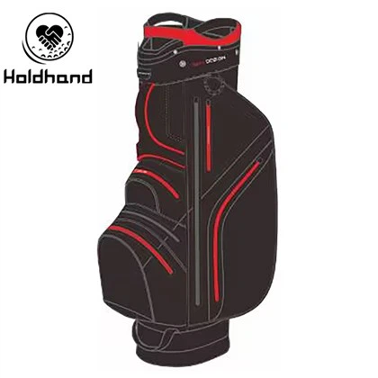 Golfa ratiņu soma ar 15 virzienu augšējiem sadalītājiem, viegla, individuāla putter aka un 7 kabatām, aukstumsoma, plecu siksna un lietus pārsegs, pārnēsājama golfa soma vīriešiem un sievietēm